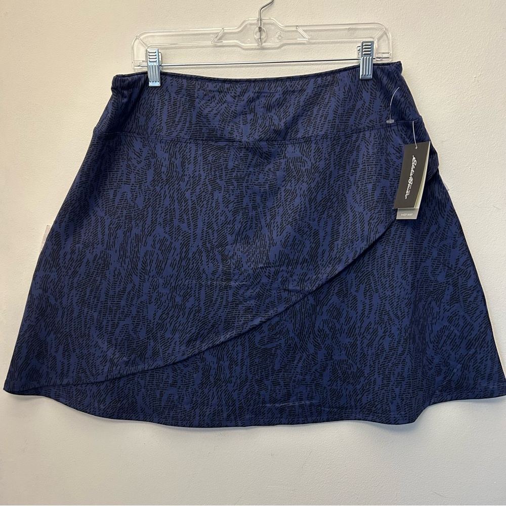 Eddie Bauer Kacey Pull On Skirt Womens XL Cobalt Blue Faux Wrap‎ Stretch NEW